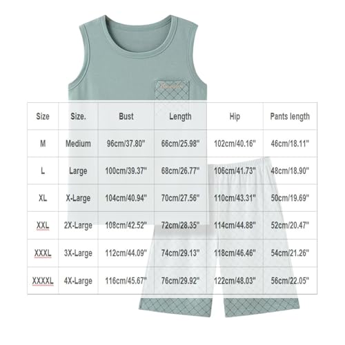Mens Two Piece Summer Pajamas Set Sleeveless Tank Top & Shorts Sleepwear Lightweight Daily Soft Home Loungewear2