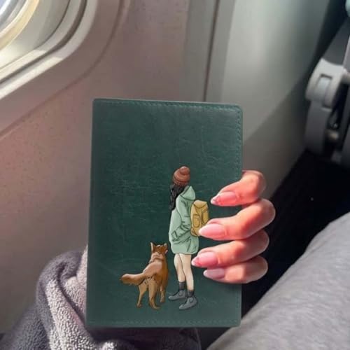 Image of The Messy Corner Unisex Vegan Leather Passport Cover | Classy & Stylish Printed Travel Case | (Forest Green, Backpacker)