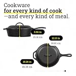 Lodge Pre-Seasoned Cast Iron Covered Deep Skillet, 5 Quart - Image 6