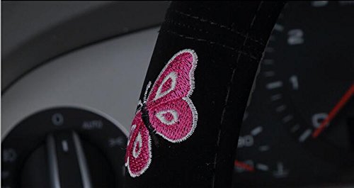Mayco Bell Automotive Women Embroidery Cute Car Steering Wheel Cover (Butterfly) #TOP2