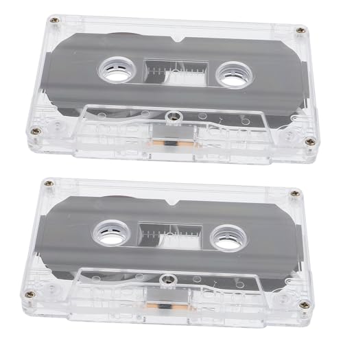 Yardenfun 2pezzi Nastro Cassetta Vuoto Di Registrazione Nastro Audio Con Guscio Trasparente Facile Etichettatura Per Uso Educativo e Personale