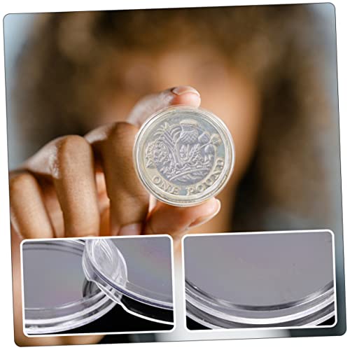 100pcs Protectores de Monedas Plásticos Transparentes miniatura 2