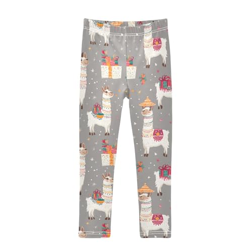 Alpaca with Hat Girls Leggings Athletic Pants Tights Stretch Bottom