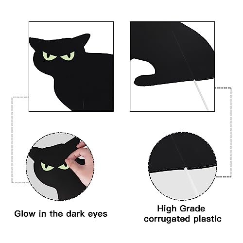 Ivenf Halloween Decorations Outdoor, 6ct Black Cat Decor Yard Signs with Stakes の商品画像 4