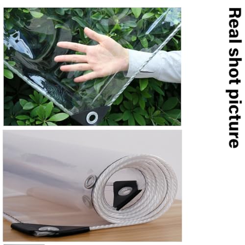 Clear Tarps Heavy Duty Waterproof 8x16 Ft ，Clear Vinyl Tarps with Grommets ，Great Clear Tarp Waterproof - 14 Mil for Covering Henhouse Porch Canopy Plant Camping by ZREBZYR - Image 3