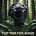Airsoft Helmet and Mask Set - Full Face Fox Mask, Detachable Goggles, Paintball PJ Fast Helmet with NVG Mount & Side Rails, Military Tactical Airsoft Gear