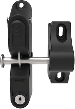Locking Gravity Latch Black One-Sided Key Entry