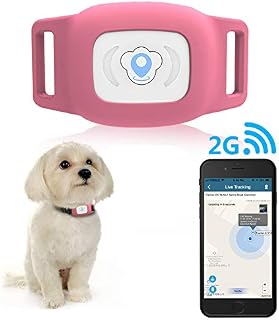 BARTUN GPS Pet Tracker, Cat Dog Tracking Device with Unlimited Range(Pink)