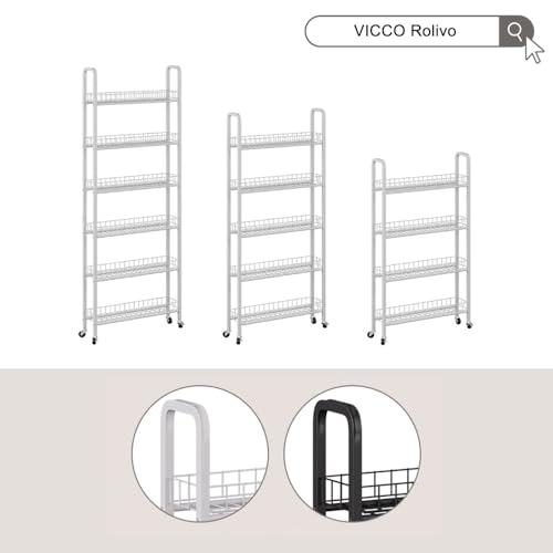 Vicco Piedistallo Mobile Bianco 58 X 15 Cm Con 6 Scomparti - 8