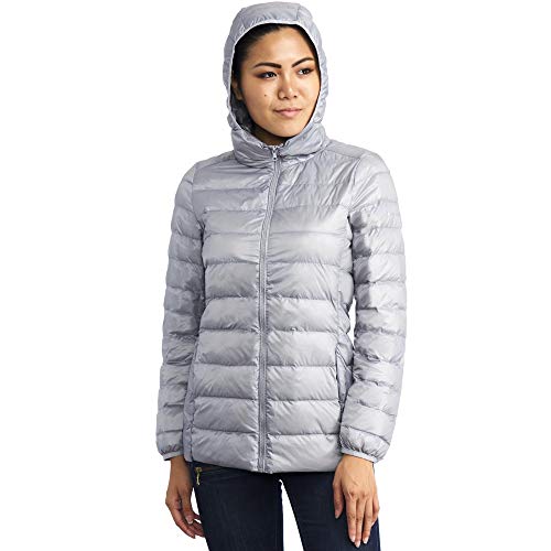 Alpine Swiss Eva Womens Down Alternative Puffer Jacket Hooded Light Packable Coat Gry 1Xl #TOP3