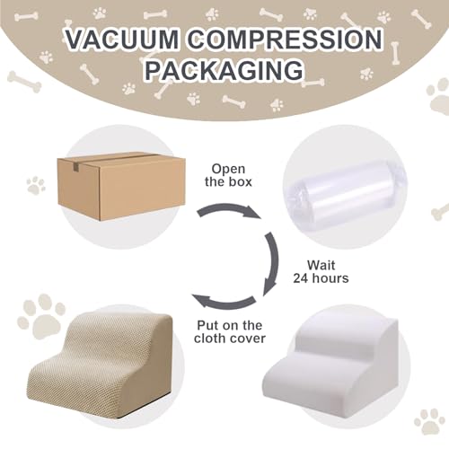 Ryoizen Escadas para Cães Pequenos, Degraus para Cães para Sofás-Cama de Até 14'', Escadas para An