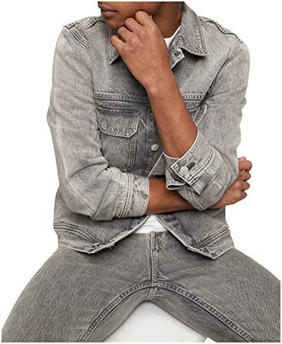 Calvin Klein Men's Palmer Grey Utility Trucker Jacket, Extra Extra Large #TOP3