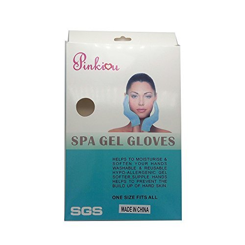 Pinkiou Gel Spa Moisturizing Gloves Soft Cotton With Thermoplastic Repair Cracked Cuticles Dry Skin Treatment Hydrating Gel Lining Infused With Essential Oils Vitamins Large Size(Gloves, Pink) #TOP4