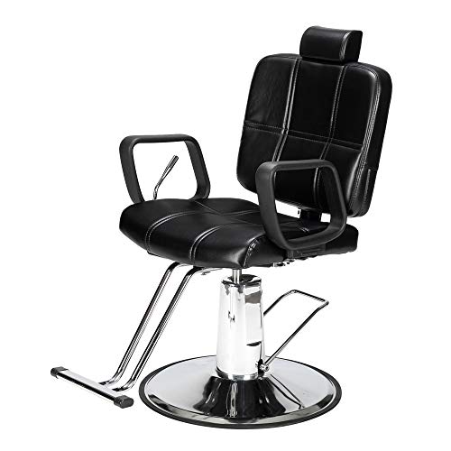 Winado Hydraulic Reclining Salon Chair For Barber Shop, Lady Styling Chair With Headrest & Footrest, 360 Degree Swivel, Height Adjustable, For Hair Stylist, Black #TOP1