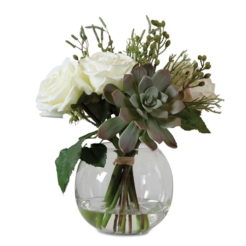 Uttermost Belmonte 14 Inch Floral Bouquet and Vase 60182