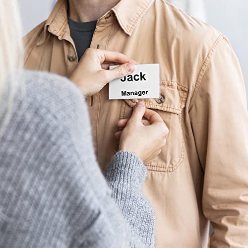 T Up 6 Sets I- Shaped Badge Holders Name Badge Magnets With 2 Magnets & 3M Type Magnetic Name Tag Holders (Black) #TOP4