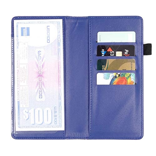 Menesia Checkbook Cover For Men & Women Rfid Leather Check Book Holder Wallet(Blue Starry) #TOP1