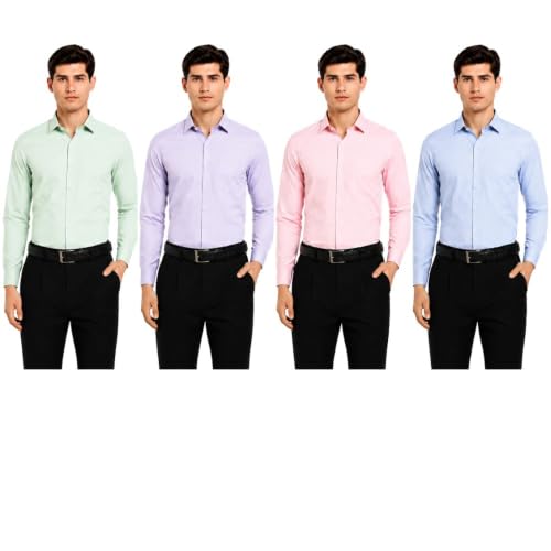 Image of Men's Solid Formal Shirt | Premium Cotton Rich Full Sleeves Shirt | Comfort Fit Office Wear Shirt with Single Chest Pocket | Stylish Casual & Formal Shirt for Men
