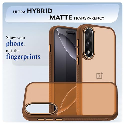 Image of V-TAN Back Cover for Oneplus Nord 5 Compatible Case, Matte Finish Transparent Case, TPU, Camera Protective Shockproof Cover (Brown)