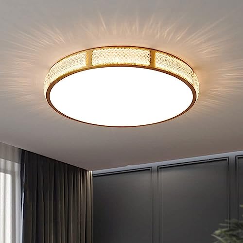 Lustre plafonnier cristal et cuivre véritable style postmoderne