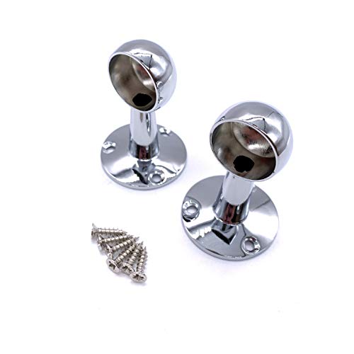 Wardrobe Rail Drop End Bracket Suit 25mm Diameter Rail Polished Chrome - Pack of 2