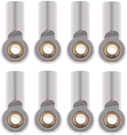 ATORSE 8 Pieces M3 Aluminum Link Rod End Ball Joint for 1/10 Rc Car Parts Silver