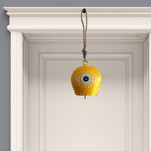 Image of JASMEY HOMES Iron Designer Evil Eye Bell - Yellow