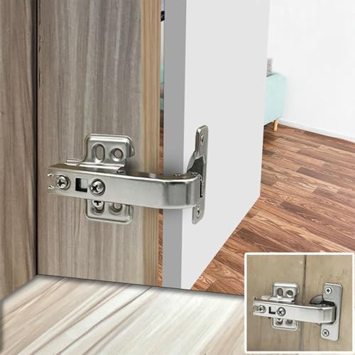 JinBoCheng 4 Pcs Lazy Susan Hardware 90 Degree Kitchen Hinges Concealed Hydraulic Cabinet Door Hinge DTC 90 Degree Hinges Full Coverage Adjustable Installation Door Hinge