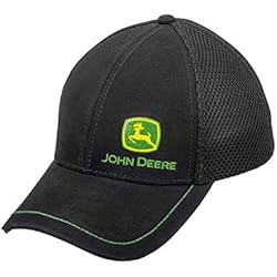 Ventilador John Deere John Deere Gorra con malla de tela negra.