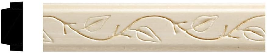 1425-4WHW Moldeado en relieve de vid de madera dura blanca sin terminar 1425-4WHW Moldeado en relieve de vid de madera dura blanca sin terminar