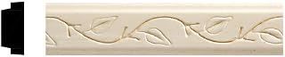 OrnamentalDecorativeMillwork 1425-4WHW Vine Embossed Unfinished White Hardwood Trim Moulding - 4ft Chair Rail Picture Frame