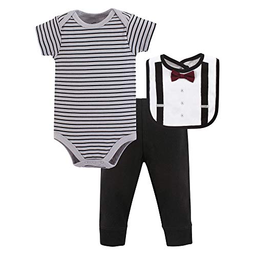 Little Treasure Unisex Baby Bodysuit, Pant and Bib, Man of Your Dreams 3-piece Set, 6-9 Months US