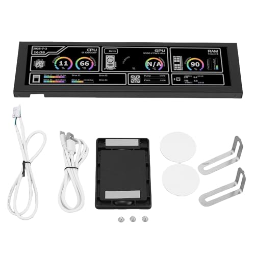 Image of LICAEVEY PC Sensor Panel Display 8.8 Inch IPS Screen, 178 Wide Viewing Angle with Type C Connectivity, Real Time CPU GPU Temperature Monitor for Wins 10 11 (Black)
