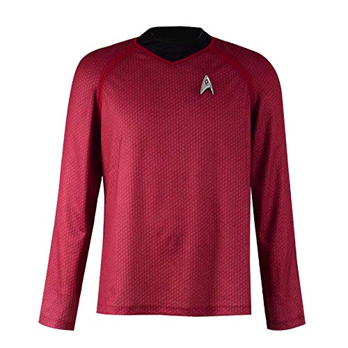 TISEA Men's Star Series Costume Shirt Kirk/Scotty/Spock T-Shirts (L, Red) TISEA Men's Star Series Costume Shirt Kirk/Scotty/Spock T-Shirts (L, Red)