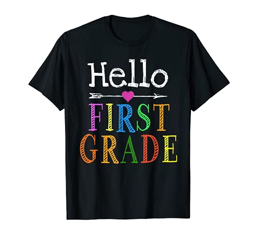 Hello 1st Grade First Day of Back to School Teacher Teacher T-Shirt