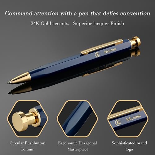 Bolígrafo gel con diseño hexagonal y acabado en oro 24K miniatura 4
