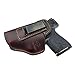Relentless Tactical The Defender Leather IWB Holster - Made in USA - for S&W M&P Shield - Glock 17 19 22 23 32 33 / Springfield XD & XDS/Plus All Similar Sized Handguns - Brown - Left Handed