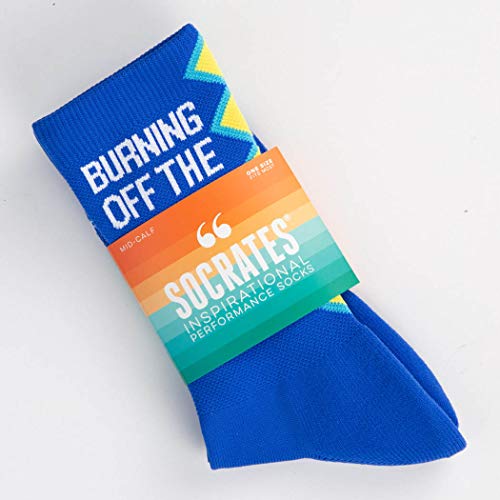 Gone For A Run Inspirational Athletic Running Socks | Mid-Calf | Burn Off The Crazy | Light Blue #TOP3