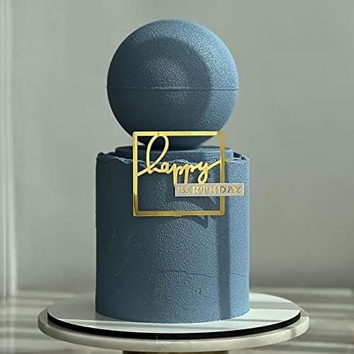 3 Topper Per Torta 'Happy Birthday' Oro Specchio Acrilico - Decorazioni Per Torte Di Compleanno Fai Da Te - 3