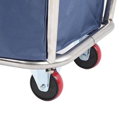 350L Laundry Cart Rolling Laundry Baskets Stainless Steel Commercial Laundry Cart Heavy Duty Laundry Hampers with Flexible Wheels for Hotels and Laundry Rooms - Image 8