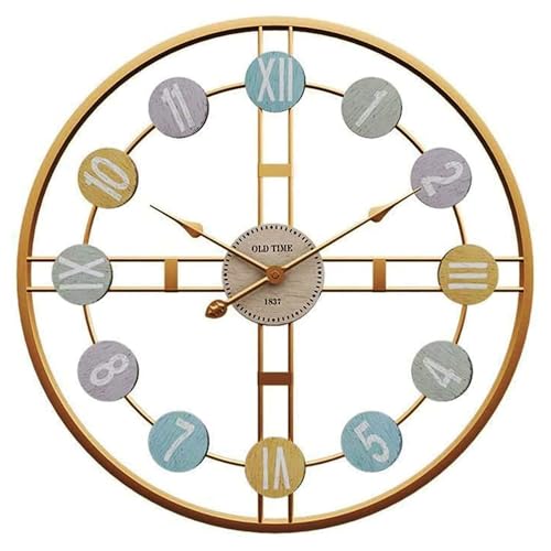 Image of Arabs Modern Metal Wall Clock for Living Room Bedroom Office Kitchen Stylish Designer Big Size Gold 50 CM