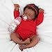 CHAREX Realistic 18 Inch Reborn Baby Doll - African American Sleeping Newborn Handcrafted Lifelike Black Skin Perfect for Kids Aged 3 and Up with Accessories
