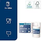 Tork 610133 wielofunkcyjne chusteczki papierowe do odwijania wewnętrznego M1 mini system dozownika / 1-warstwowy stabilny papier w kolorze białym / 3 x 120 m
