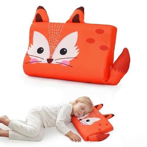 Ecofocet Almohada Infantil Ergonómica de Espuma Viscoelástica, Almohada Bebe con Funda, Lavable y Transpirable, Cojín Niños para Cuna Viaje y Guardería, Ideal para Niños de 2 a 8 Años