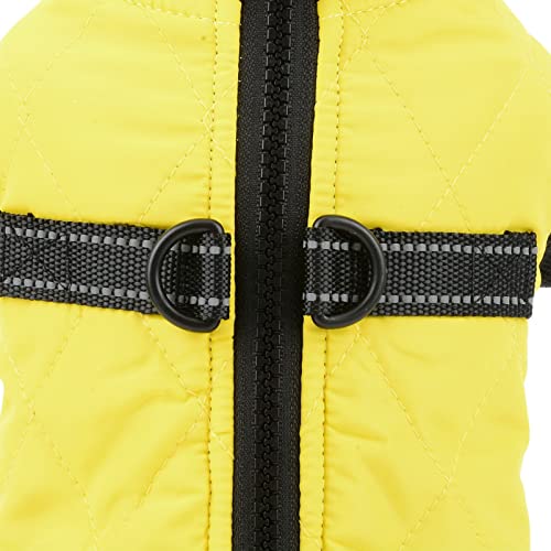 SMALLLEE_LUCKY_STORE Pet Water Resistance Zip-up Jacket Vest Coat with D-rings for Small Dogs Cats Fleece Lined Puppy Chihuahua Yorkie Warm Winter Clothes - Image 3