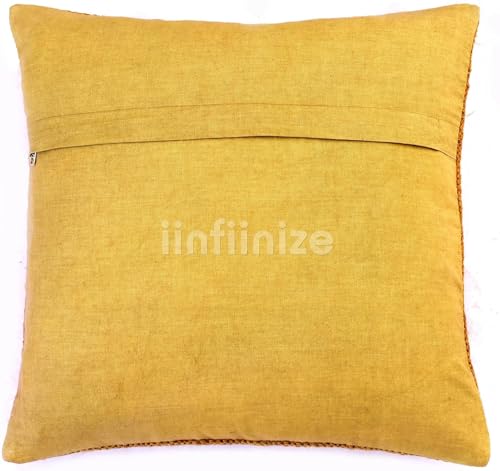 Housse de coussin kilim lot de 4 en jute et laine style bohemien de 45x45 cm pour salon - 8