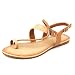 MuDan Women's Thong Flat Gladiator Summer Sandals Gold