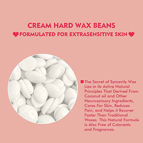 SYNCERITY Wax Warmer Hair Removal Waxing Kit for Women Men with 14.1oz Hard Wax Beads Eyebrows Legs Face Body Bikini Wax Kit with Pre and After Treatment