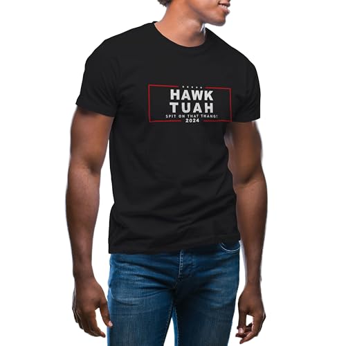 GR8Shop Hawk tuah Spit on That Thang Camiseta de Hombre Negra Size S