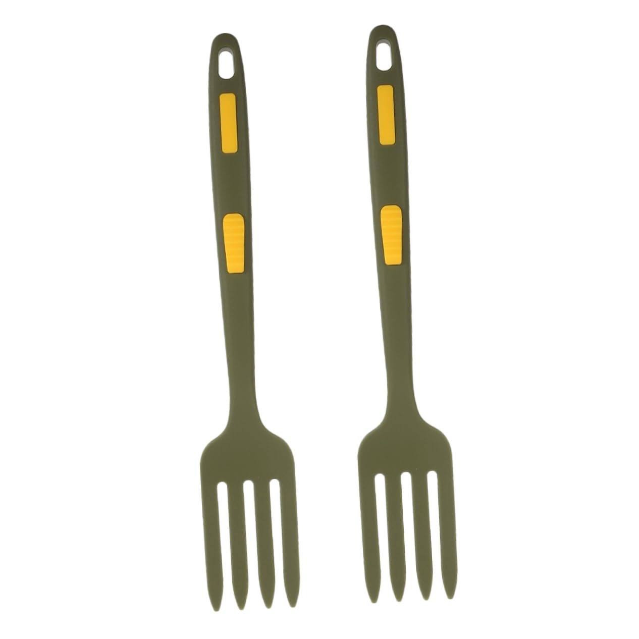 NAMOARLY 2pcs Silicone Large Fork Mashing Fork Baking Fork Cooking Fork Non Stick Fork Dough Fork Noodle Fork Stir Fork Spaghetti Server Washable Large Fork Kitchen Supply Green